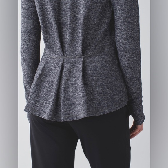 Lululemon Warm Your Core Long Sleeve Tee Heathered Black size 6 - Picture 2 of 14